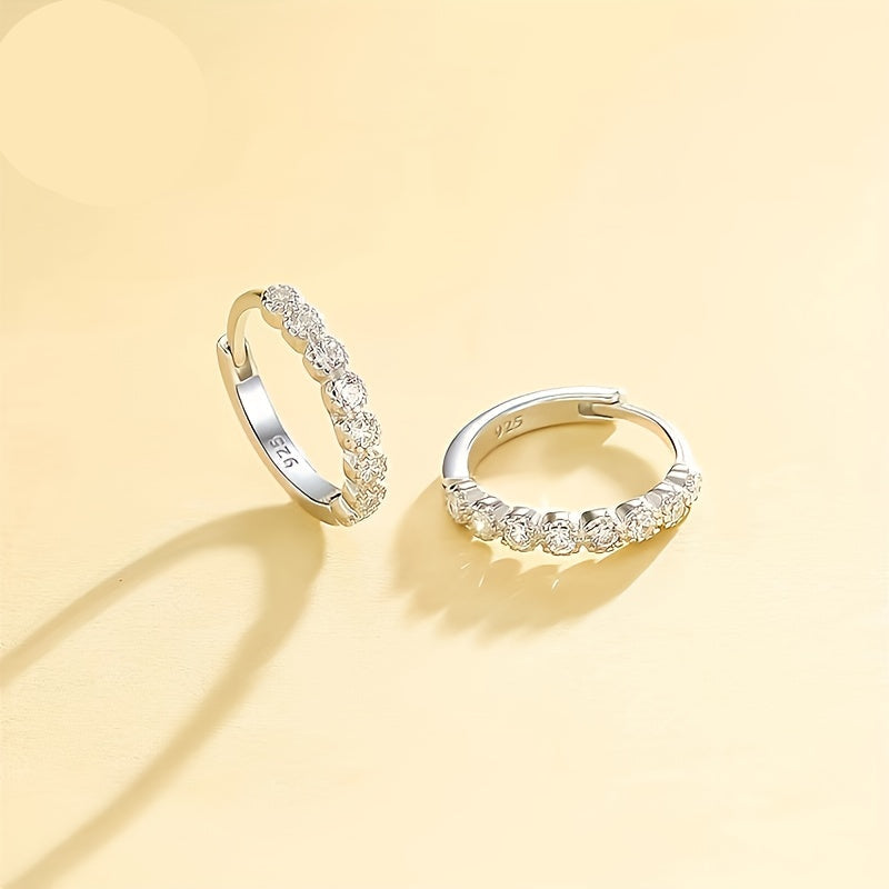 Elviera | Vrouwen elegante zirkonia oorringen | Zilver