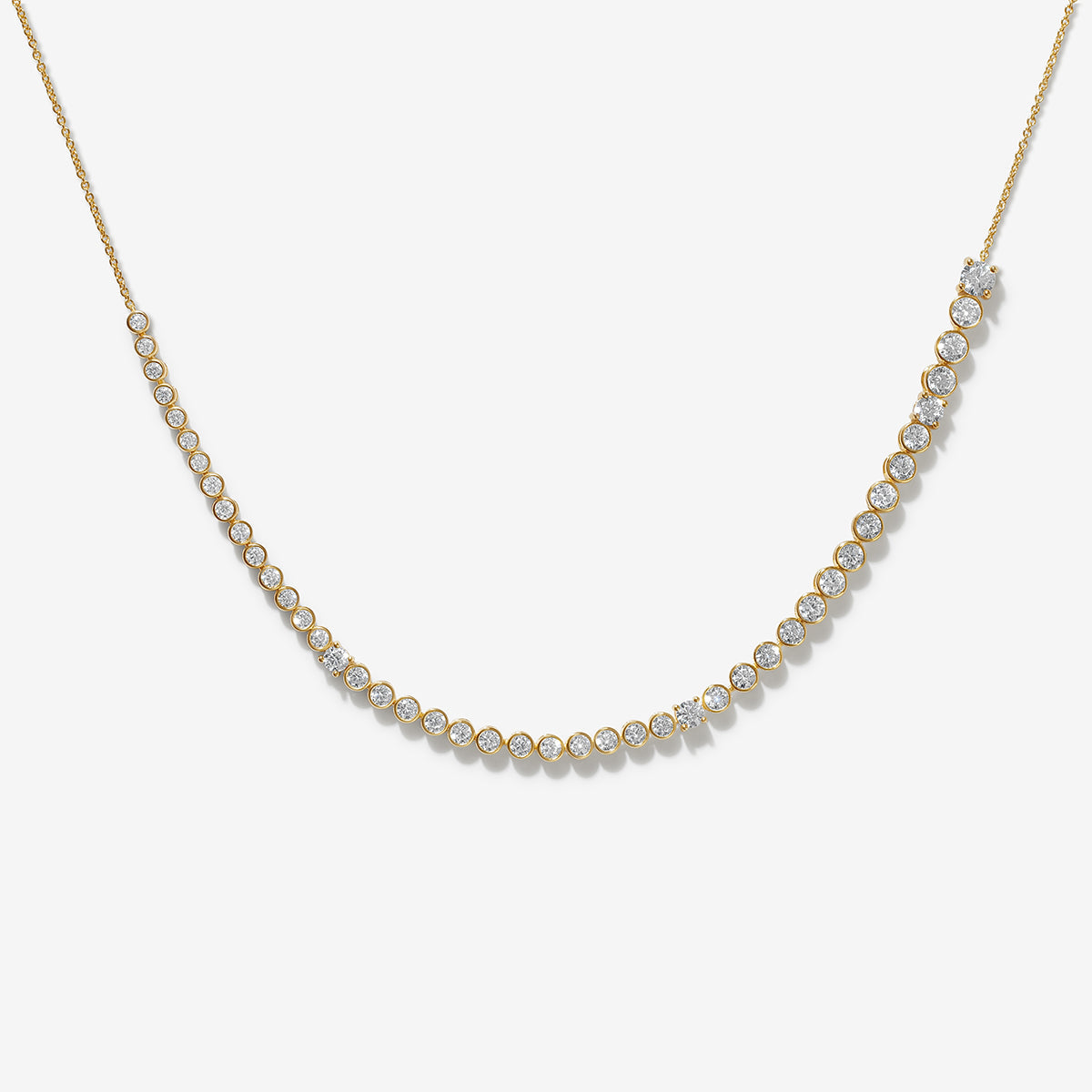 Ava - Gouden halsketting met strass-steentjes voor vrouwen