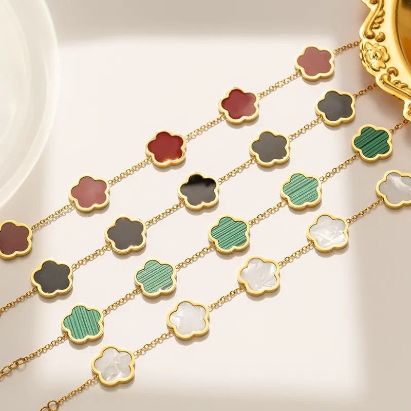 Aurelia | Luxe dames clover armband | Zwart