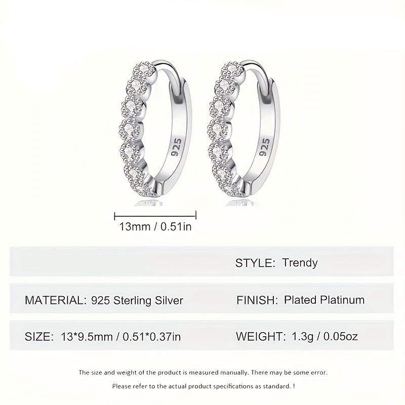 Elviera | Vrouwen elegante zirkonia oorringen | Zilver
