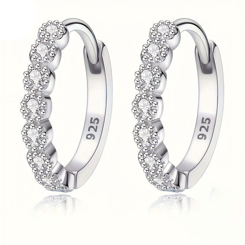 Elviera | Vrouwen elegante zirkonia oorringen | Zilver