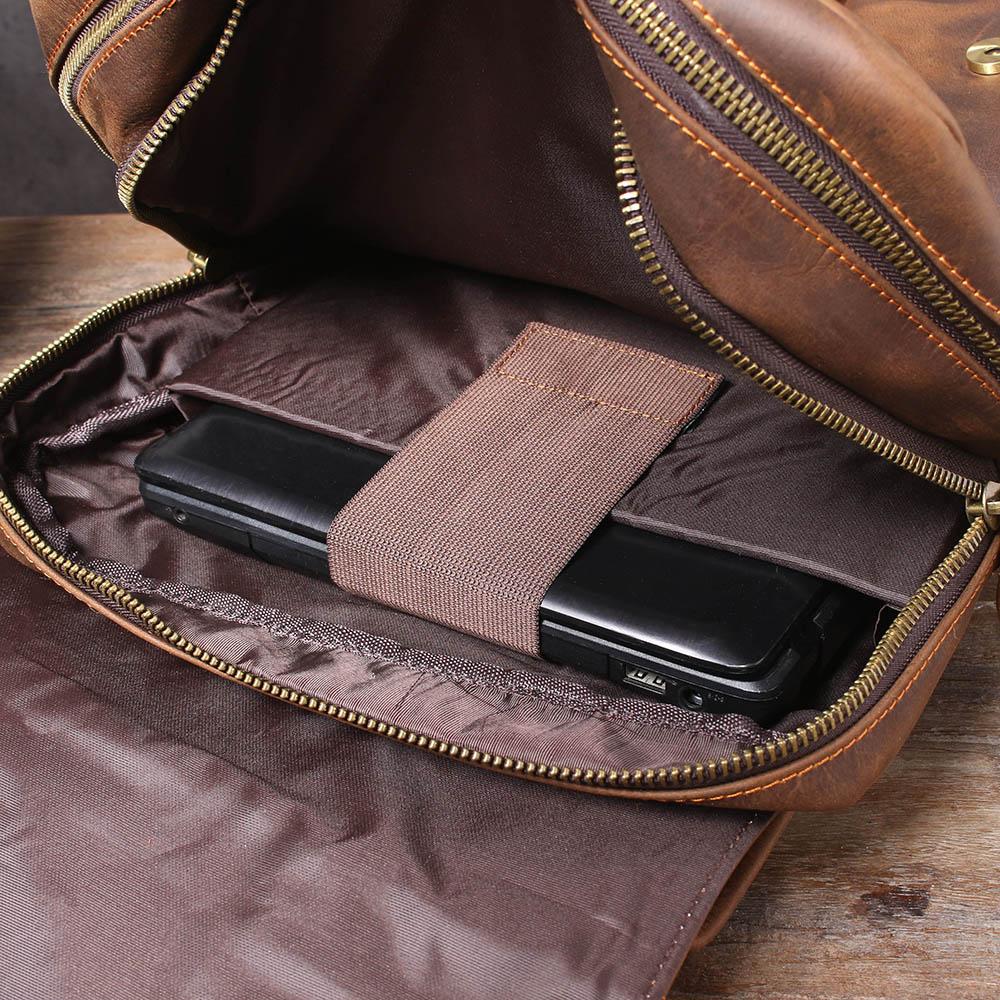 Barven | Uniseks vintage leren rugzak | Bruin