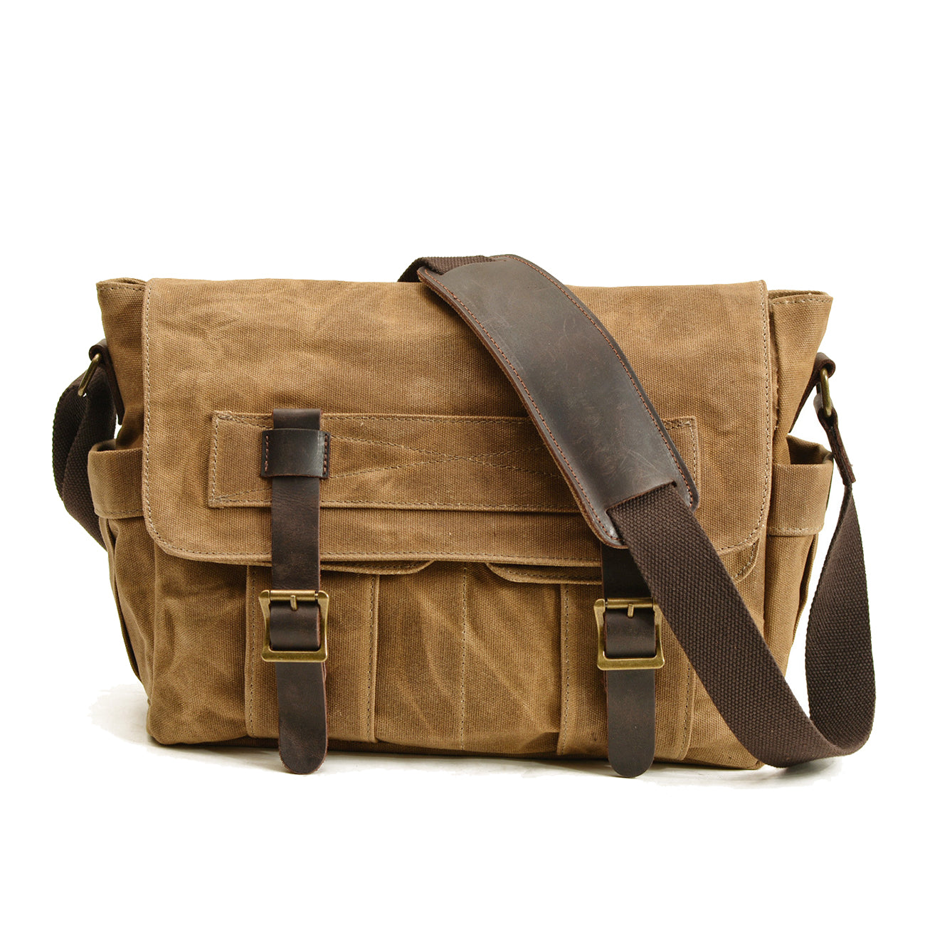 Auren | Vintage canvas schoudertas | Legergroen