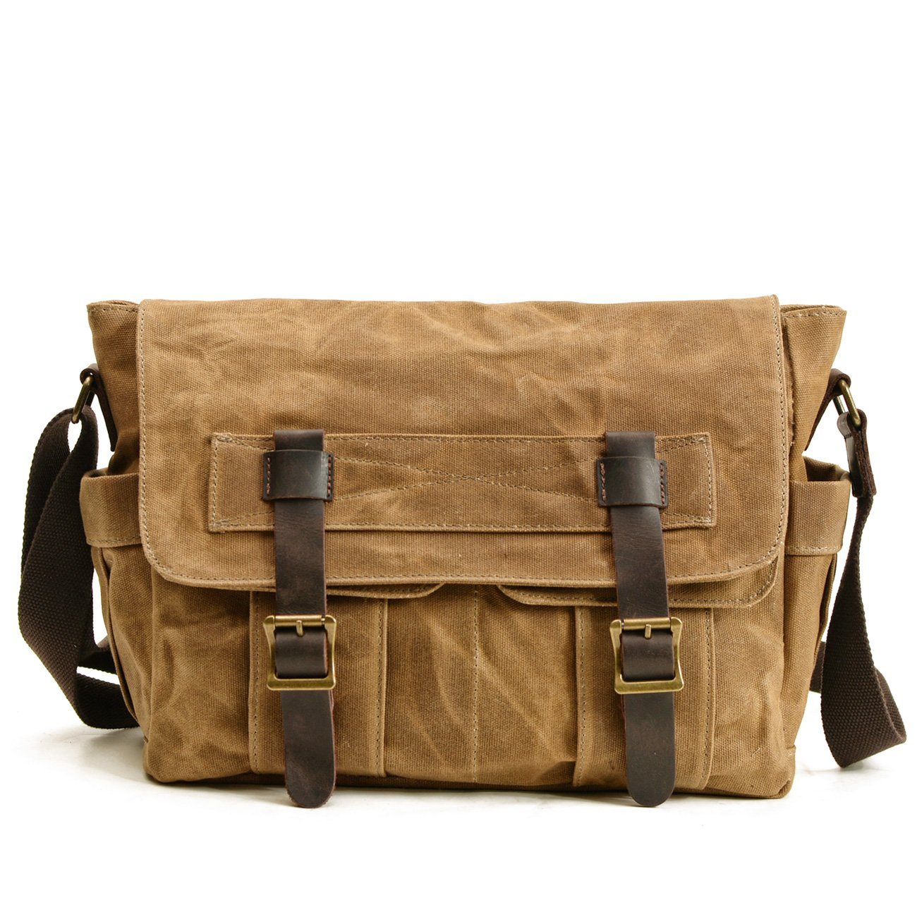 Auren | Vintage canvas schoudertas | Legergroen