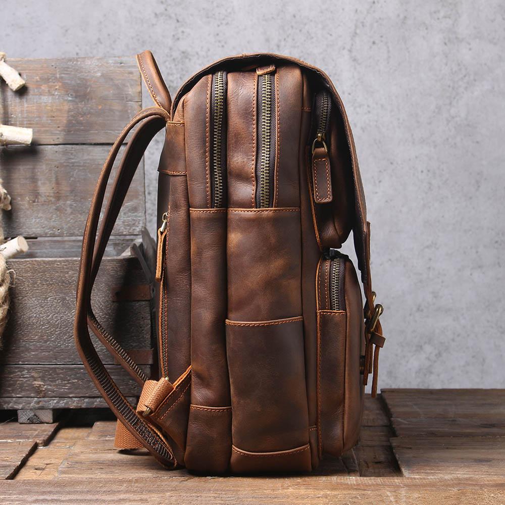 Barven | Uniseks vintage leren rugzak | Bruin