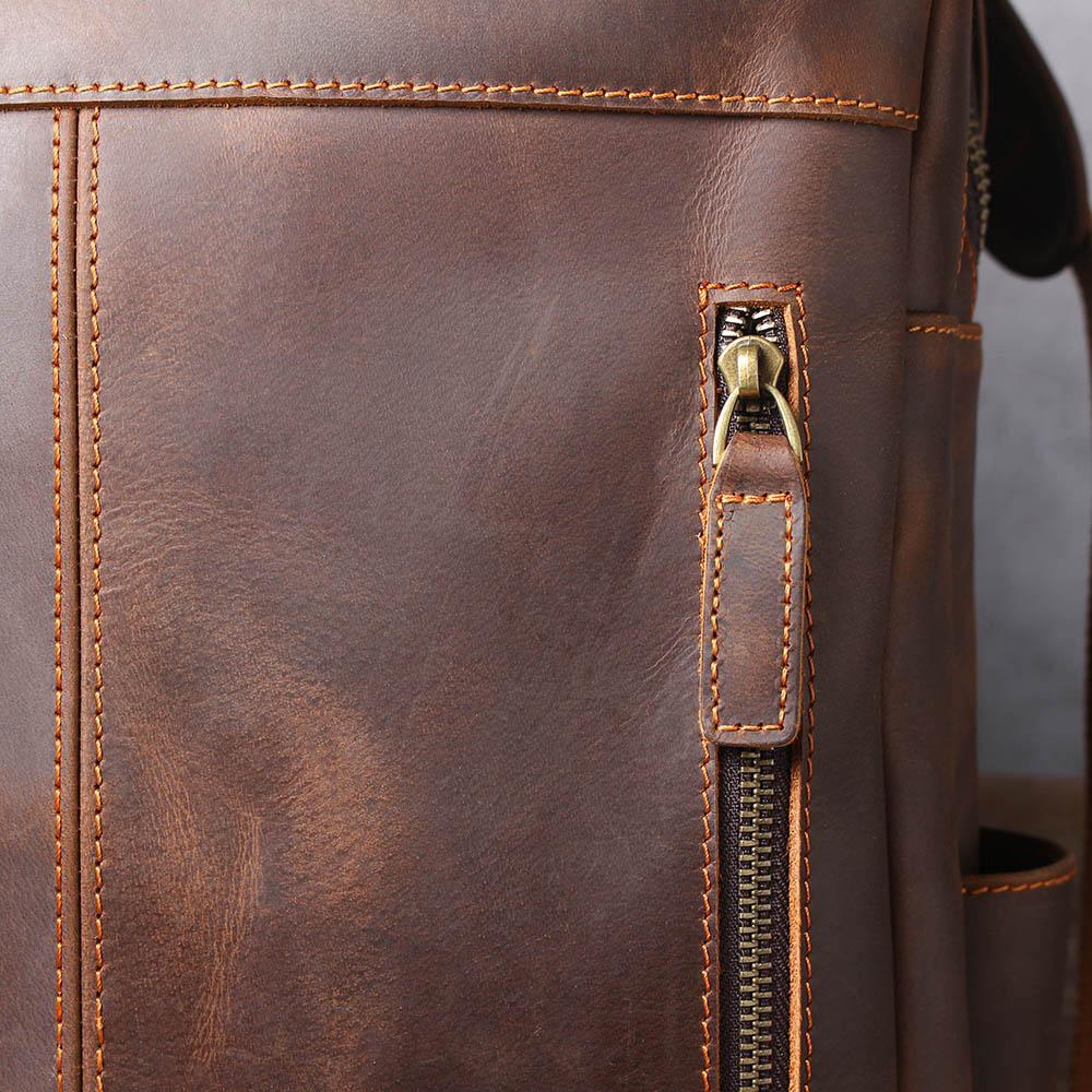 Barven | Uniseks vintage leren rugzak | Bruin