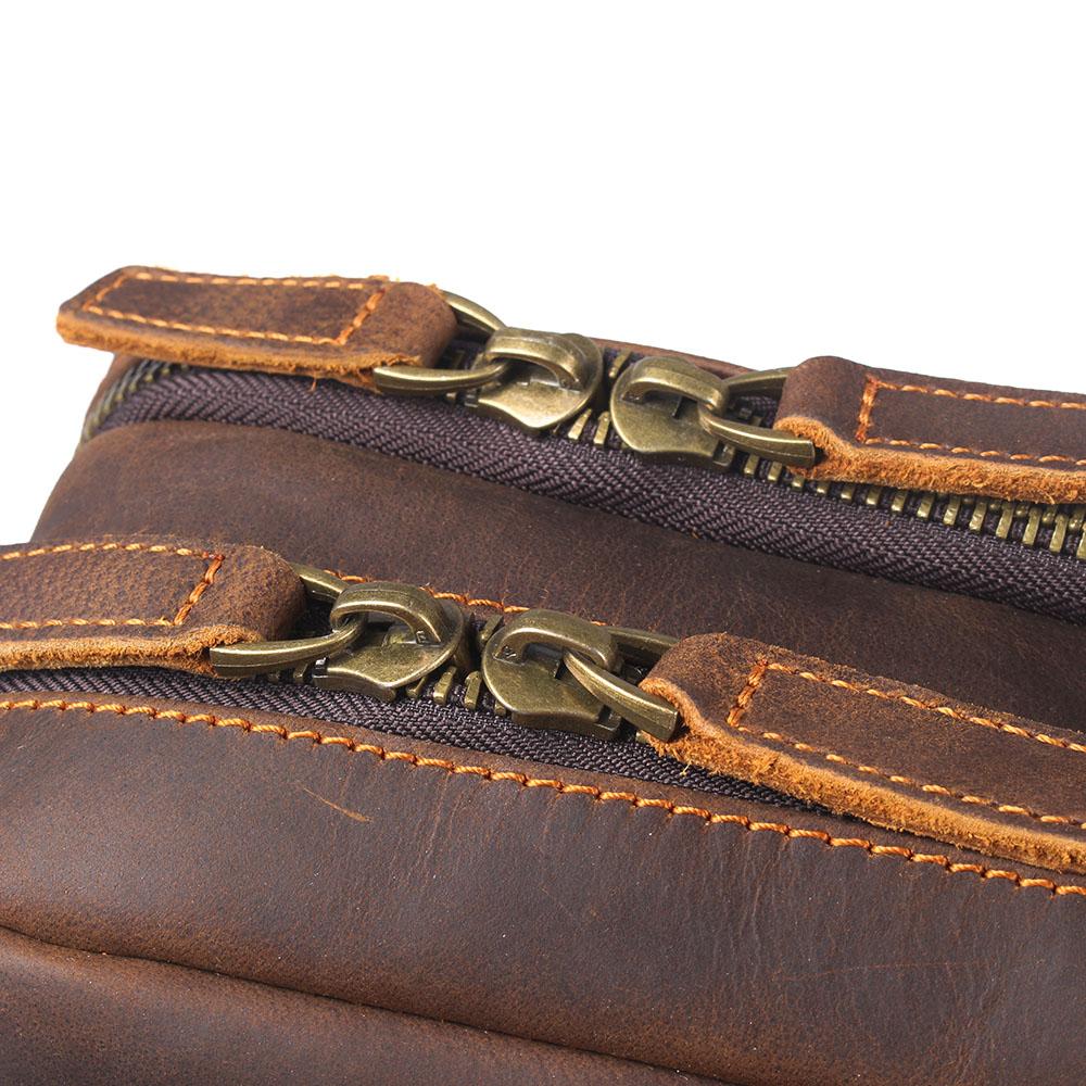 Barven | Uniseks vintage leren rugzak | Bruin