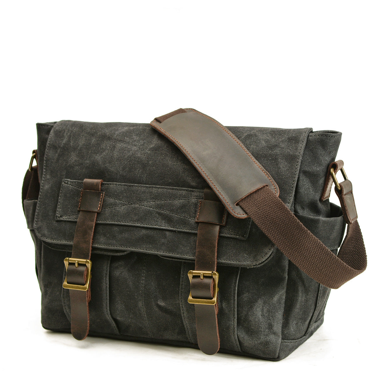 Auren | Vintage canvas schoudertas | Legergroen