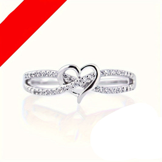 Amelien | Dames hartvormige oneindigheidsring | Zilver