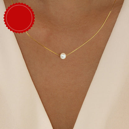 Solena | Dames parelketting met minimalistisch design | Zilver