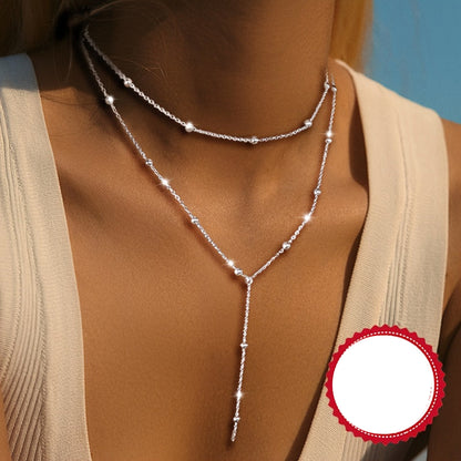 Liora | Vrouwen elegante boho ketting met kruis hanger | Zilver
