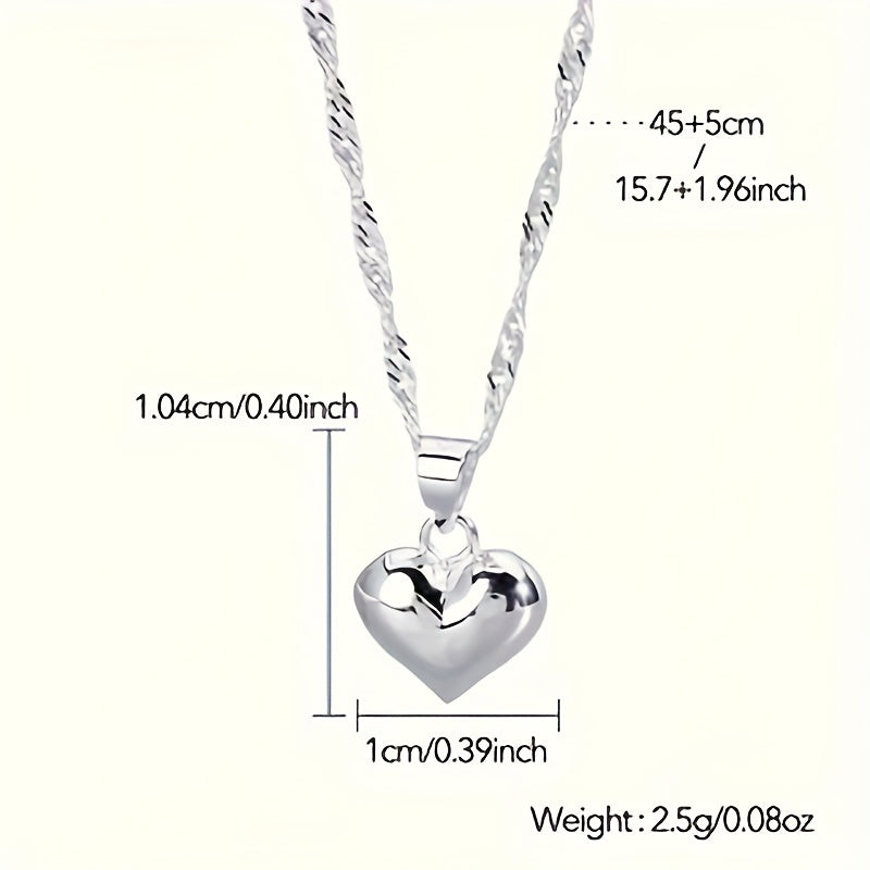 Celiora | Vrouwen modieuze hart ketting | Zilver