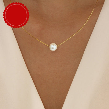 Solena | Dames parelketting met minimalistisch design | Zilver