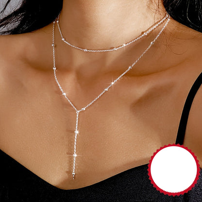 Liora | Vrouwen elegante boho ketting met kruis hanger | Zilver