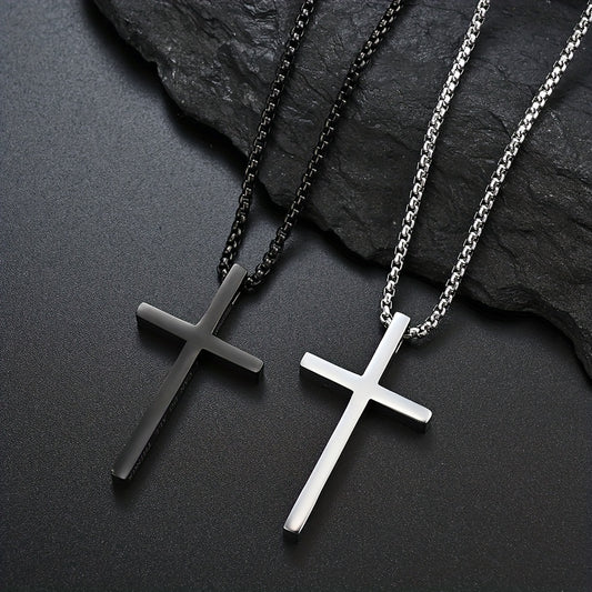 Cravello | Uniseks minimalistische kruishanger ketting | Zilver