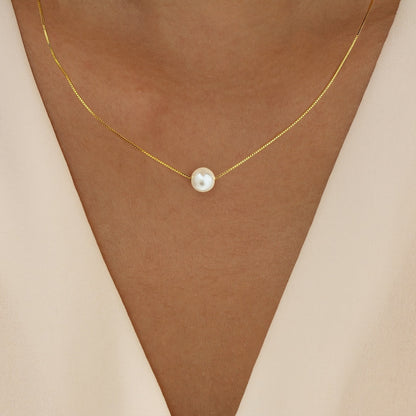 Solena | Dames parelketting met minimalistisch design | Zilver