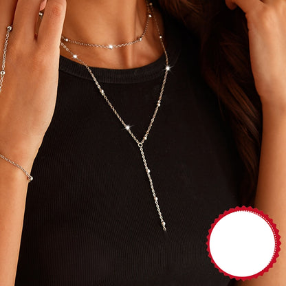 Liora | Vrouwen elegante boho ketting met kruis hanger | Zilver