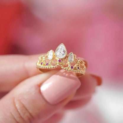 Majestic Glow | Ring Gouden Kronen | Tijdloze Klasse Koninklijke Stijl