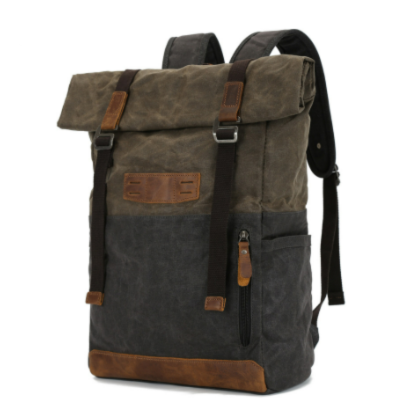 Auron | Canvas daypack met laptopvak | Smaragdgroen