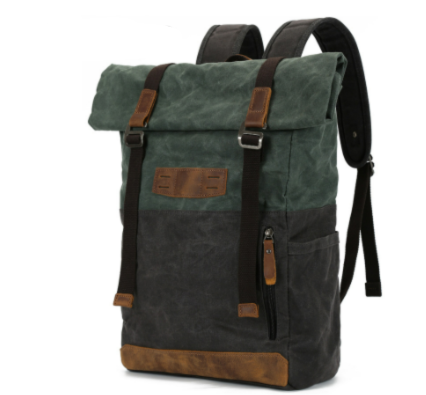 Auron | Canvas daypack met laptopvak | Smaragdgroen