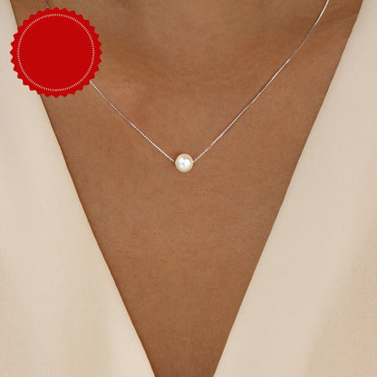 Solena | Dames parelketting met minimalistisch design | Zilver