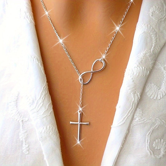 Yvara | Dames minimalistische korte ketting met geluksfiguur 8 | Goud