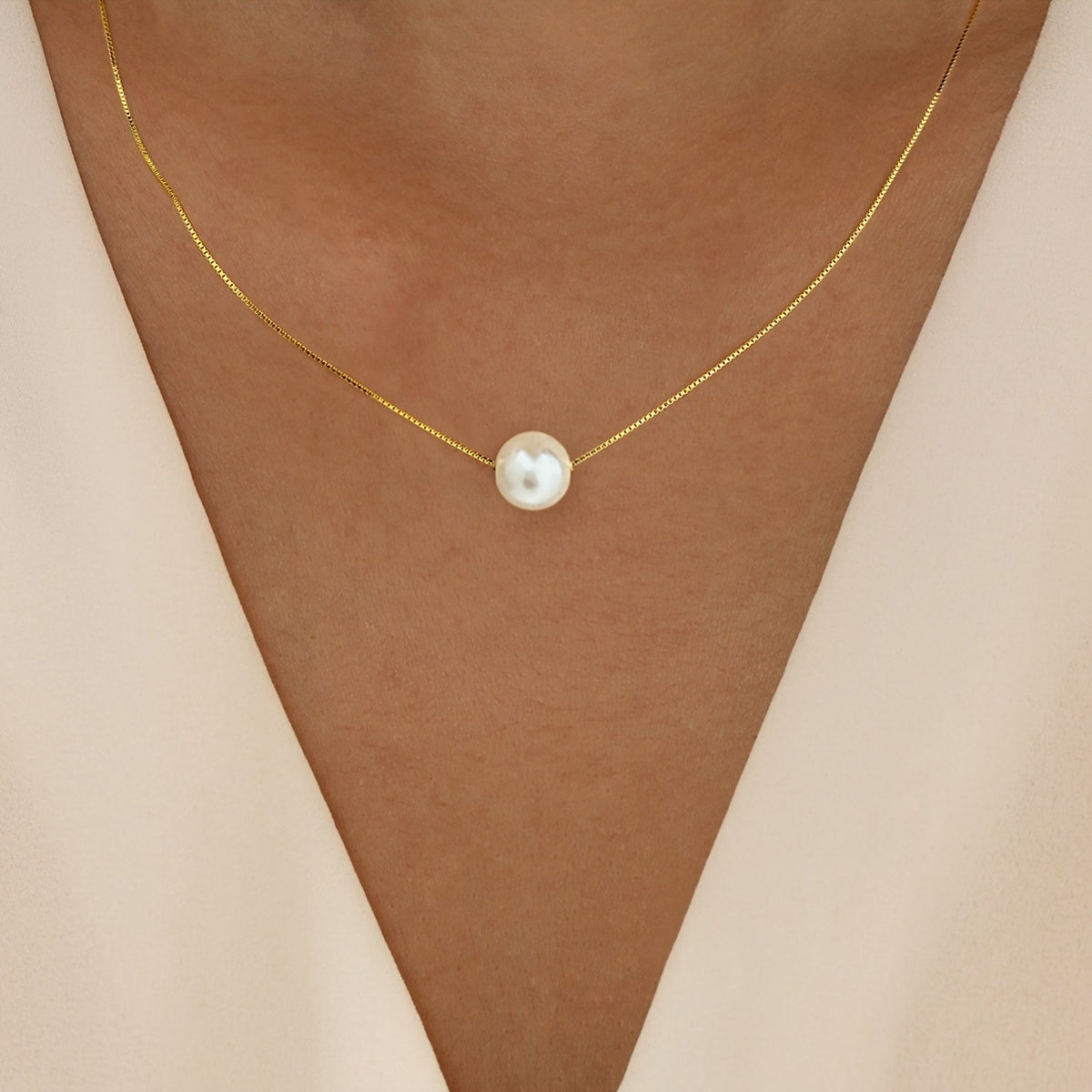 Solena | Dames parelketting met minimalistisch design | Zilver