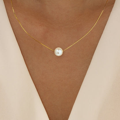 Solena | Dames parelketting met minimalistisch design | Zilver