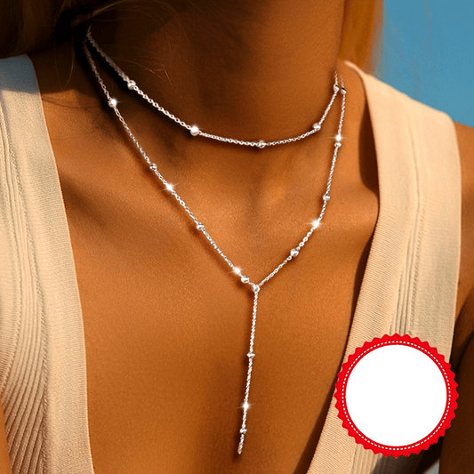 Liora | Vrouwen elegante boho ketting met kruis hanger | Zilver