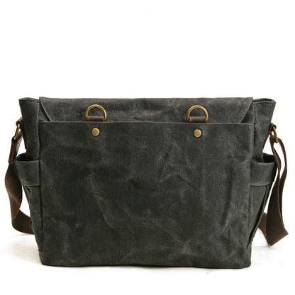 Auren | Vintage canvas schoudertas | Legergroen