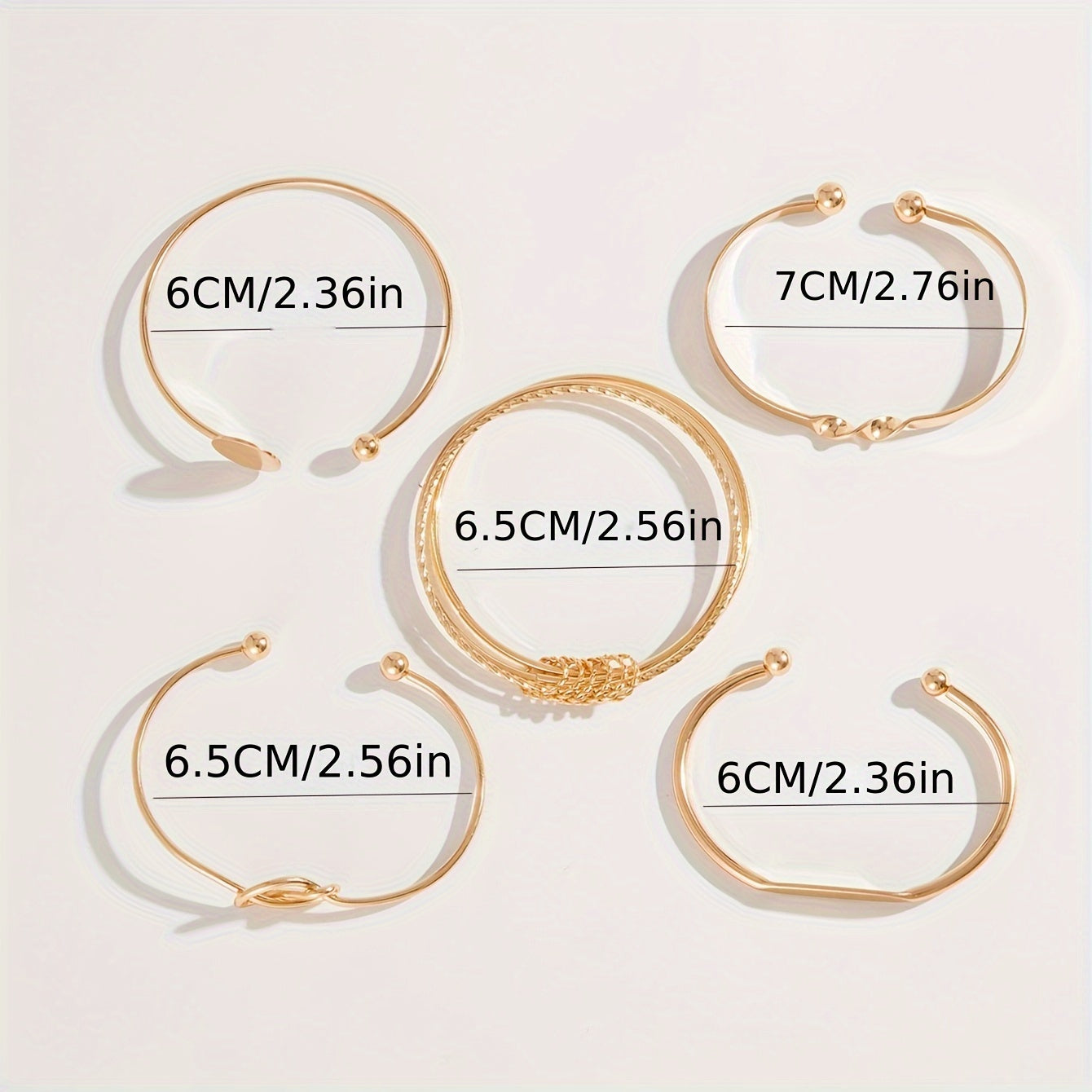 Amelise | Vrouwen minimalistische armbanden set met glanzende geometrie | Goud