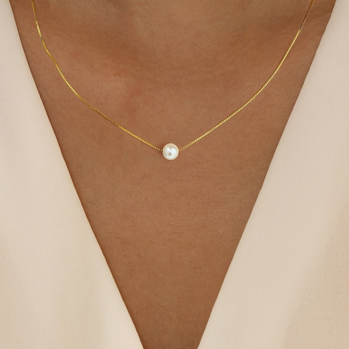 Solena | Dames parelketting met minimalistisch design | Zilver