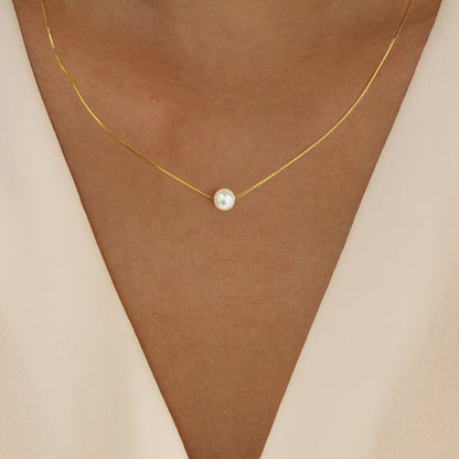Solena | Dames parelketting met minimalistisch design | Zilver