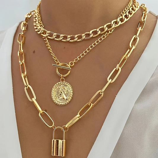 Averia | Vrouwen vintage kettingenset met hanger | Goud
