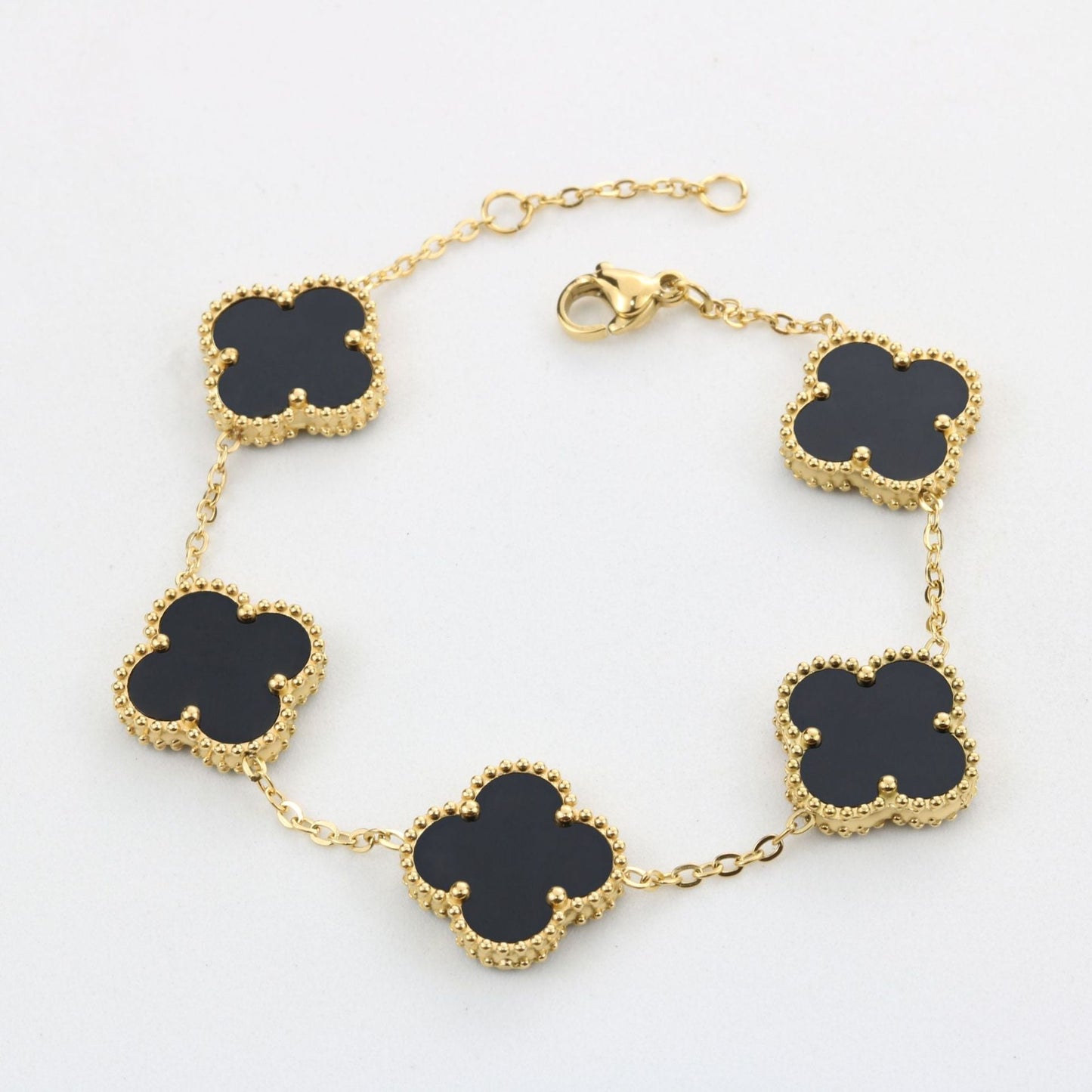 Aurelia | Luxe dames clover armband | Zwart